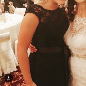 Morilee Navy mermaid lace formal dress